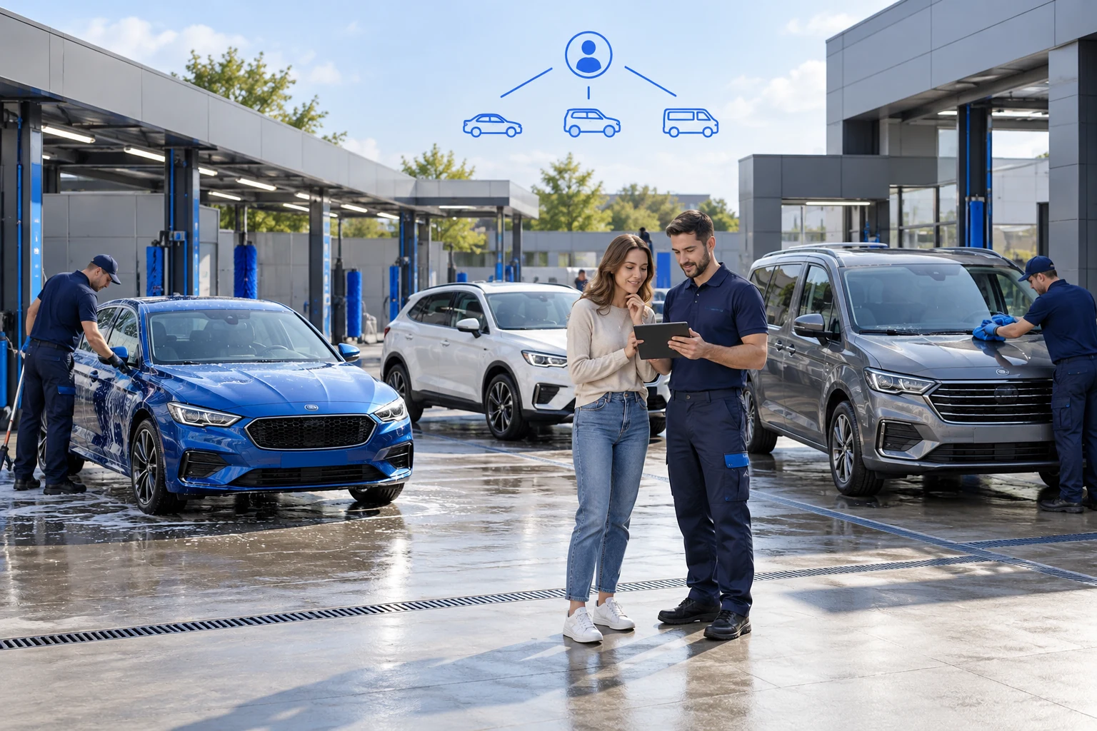 Кілька автомобілів одного клієнта та історія їх обслуговування
